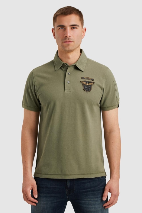 PME legend short sleeve polo fine pique badge